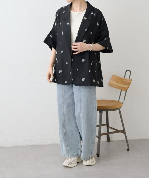 ear PAPILLONNER（イア パピヨネ） コート アウター 花柄半袖
