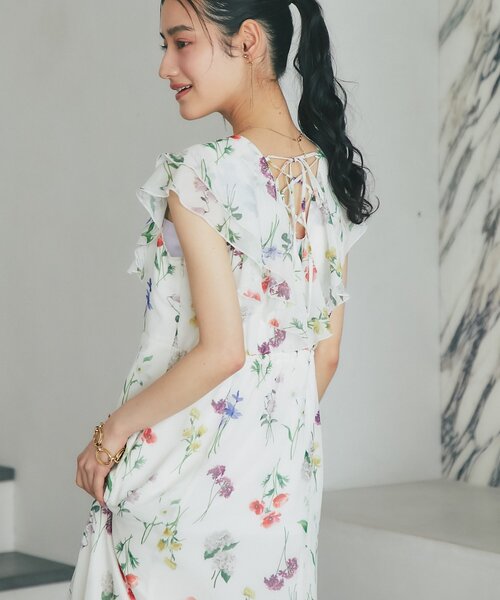 ラブティックボンボン ボタニカルプリントラッフルワンピース 38 La boutique Bonbon（ラブティックボンボン） ワンピース 「最強
