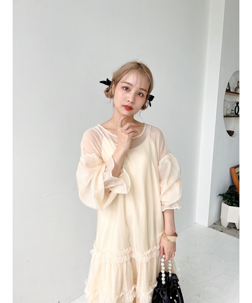 「JUMELLE」 長袖ワンピース FREE ブラック レディース_画像7