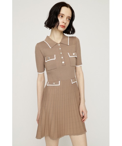SLY（スライ） ワンピース 半袖 COLLARED FRONT PK S/OP カラード