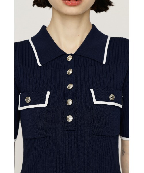 SLY（スライ） ワンピース 半袖 COLLARED FRONT PK S/OP カラード
