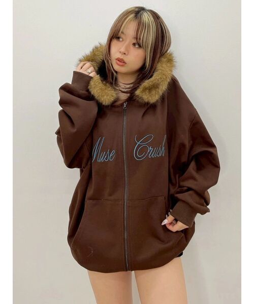 EVRIS（エヴリス） パーカー オーバーサイズ ZIP UPフーディー