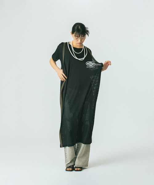 「OKIRAKU」 「ROSE BUD」ノースリーブワンピース ONE SIZE グリーン レディース_画像4