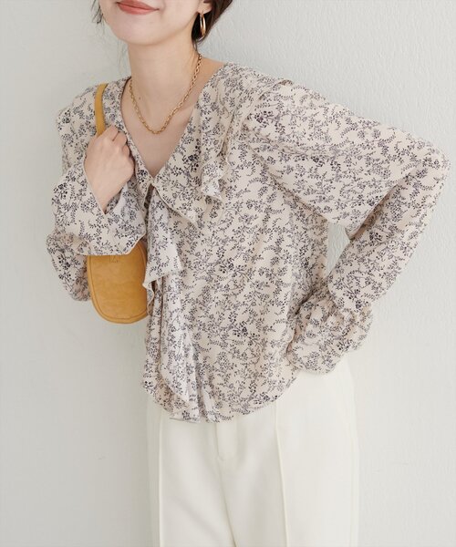 「natural couture」 長袖ブラウス FREE サックスブルー レディース_画像3
