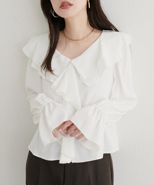 「natural couture」 長袖ブラウス FREE サックスブルー レディース_画像9