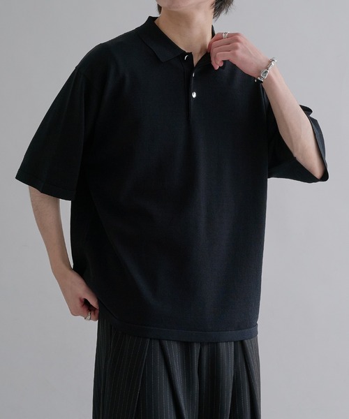 「epnok」 半袖ニット MEDIUM ブルー メンズ_画像6