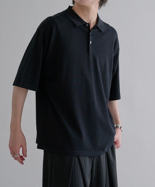 「epnok」 半袖ニット MEDIUM ブルー メンズ_画像9