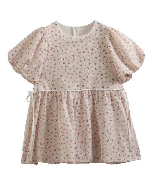 Fit more（フィットモア） バルーン袖チェリーチェックペプラム