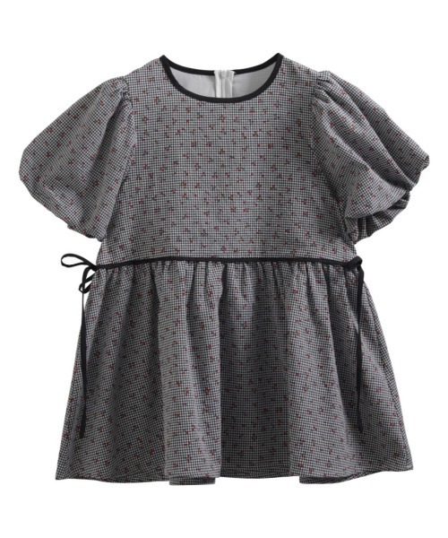 Fit more（フィットモア） バルーン袖チェリーチェックペプラム
