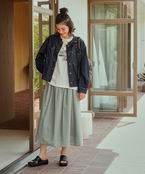 ikka（イッカ） デニムジャケット gジャン メッシュデニムブルゾン