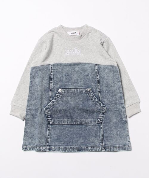 「X-girl Stages」 「KIDS」ドッキングワンピース 130cm ネイビー キッズ_画像2