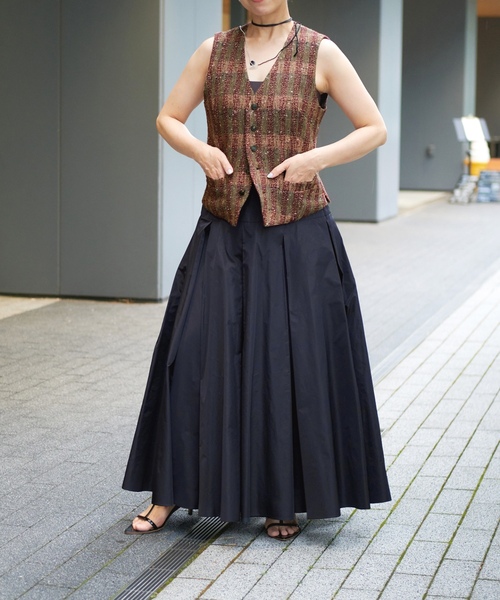 「IENA LA BOUCLE」 ロングスカート 38 ネイビー レディース_画像2