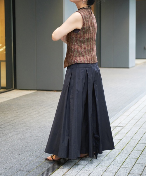 「IENA LA BOUCLE」 ロングスカート 38 ネイビー レディース_画像8