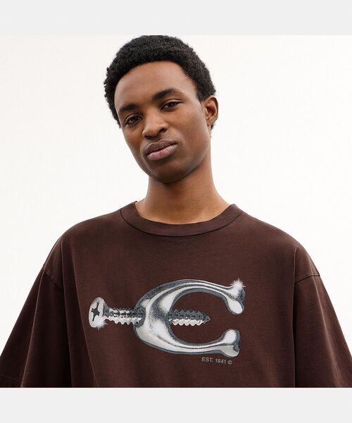 COACH（コーチ） 半袖Tシャツ SMALL ブラウン メンズ : ZOZOTOWN Yahoo