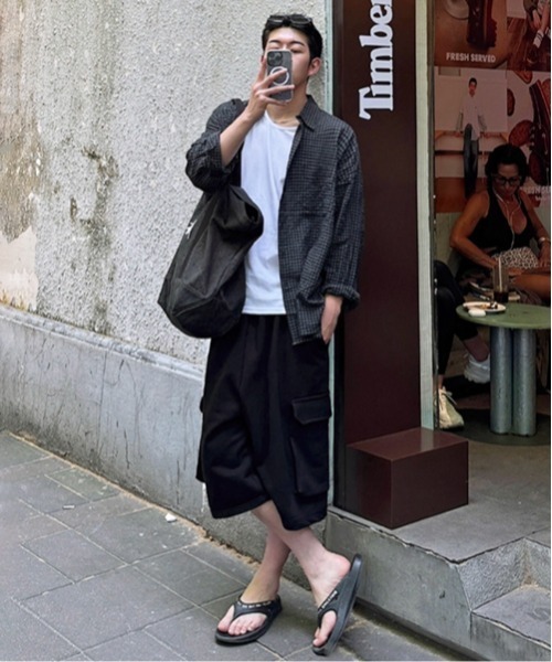「NOWLE」 クロップドパンツ X-LARGE グレー メンズ_画像7