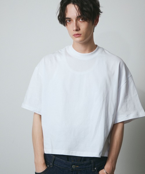 nybellamonte 短丈Tシャツ Sサイズ White DAZE tシャツ クロップド丈 ショートスリーブTシャツ メンズ