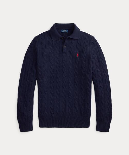 兔*子様 【美品】ラルフローレン　カシミヤ混　ネイビー　ニット　M POLO RALPH LAUREN（ポロ・ラルフローレン） ラルフローレン セーター