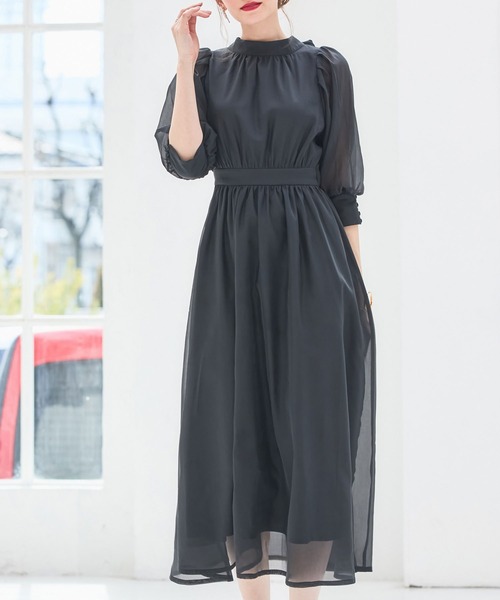 新品　ebure オーガンジー　フレアワンピース 1631007_22338068_k3.jpg