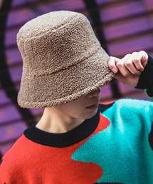 ボア バケットハット 男女兼用 ロゴ刺繍 ボア バケットハット UNISEX BOA BUCKET HAT