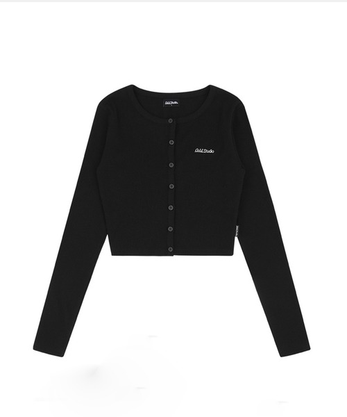 カーディガン ODD STUDIO(オッドスタジオ)/Odd Signature Logo button crop cardigan/シグネチャーロゴ ODD STUDIO カーディガン STUDIO(オッドスタジオ)/Odd Signature