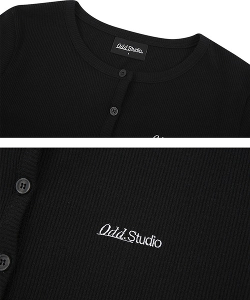 カーディガン ODD STUDIO(オッドスタジオ)/Odd Signature Logo button crop cardigan/シグネチャーロゴ ODD STUDIO カーディガン STUDIO(オッドスタジオ)/Odd Signature