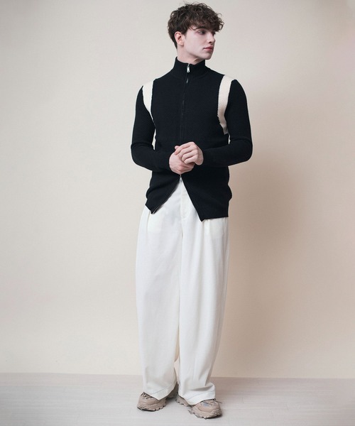 kolor20aw ドッキング　カーディガン aimoha（アイモハ） カーディガン aimoha men バイカラーカーディガン