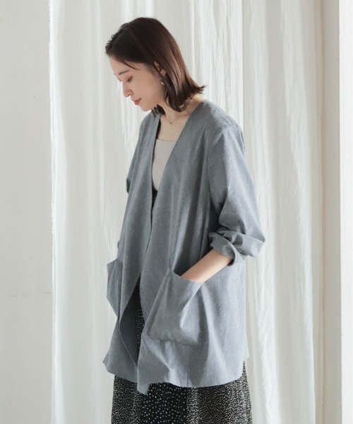 NOMBRE IMPAIR（ノンブルアンペール） ノーカラーコート コート ポリ