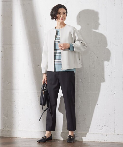 ニット セーター 「洗える」Rayon Stretch Border ニット レディース ニット セーター 「洗える」RAYON STRETCH BORDER ボートネック