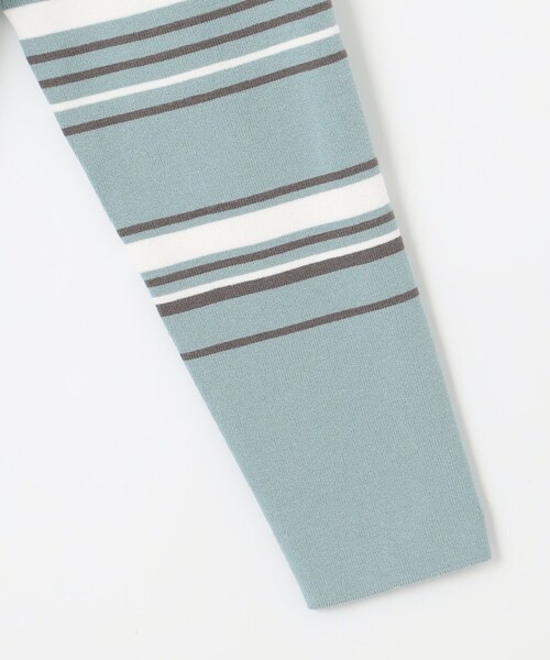 ニット セーター 「洗える」RAYON STRETCH BORDER ボートネック