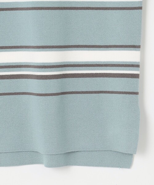 ニット セーター 「洗える」RAYON STRETCH BORDER ボートネック