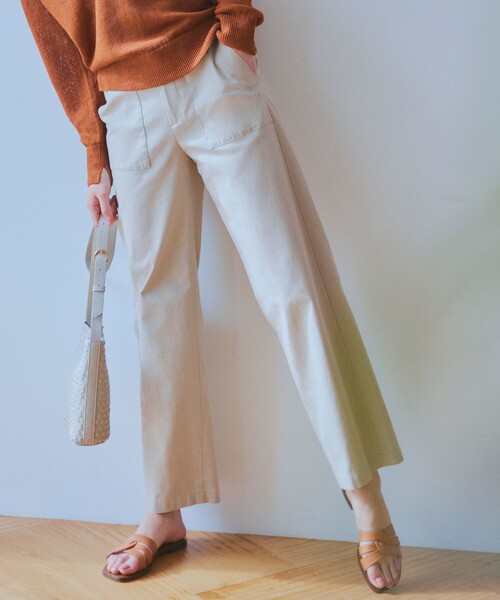 パンツ 「Oggi4月号掲載/洗える」スラブツイルストレッチ ベイカー