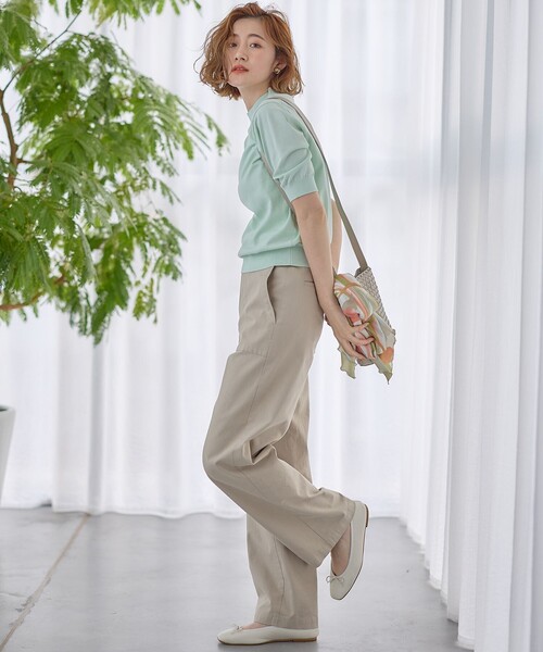 スラブツイルストレッチベイカーパンツ 23区 23区 L(ニジュウサンク エル)の【Oggi4月号掲載/洗える】スラブ