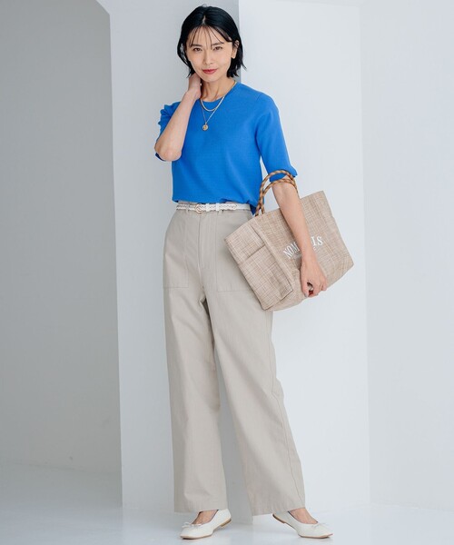 スラブツイルストレッチベイカーパンツ 23区 23区 パンツ 「Oggi4月号掲載/洗える」スラブツイルストレッチ