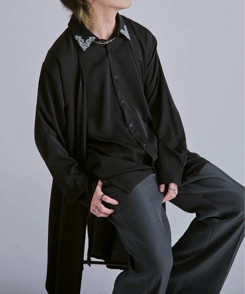 Ellno Loset シャツ アソートレイヤードロングシャツ メンズ