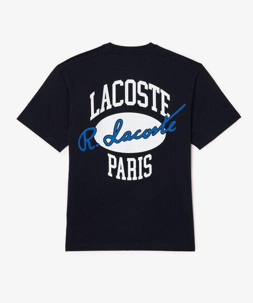 [LACOSTE] グラフィックプリント 半袖Tシャツ ラコステ LACOSTE グラフィックプリントTシャツ （ネイビー