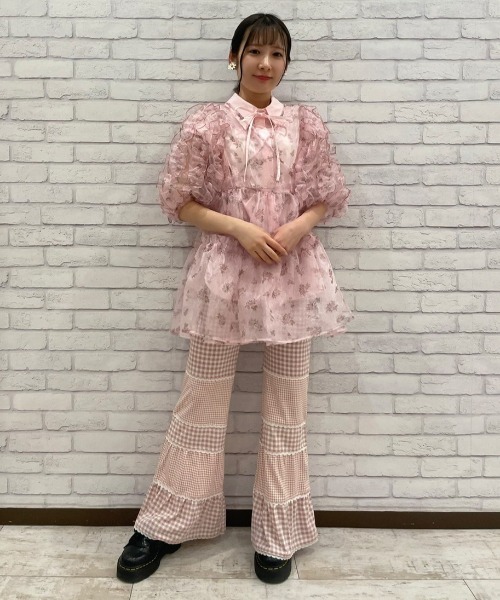 パンツ GINGHAM CHECK FLARE パンツ レディース メンズ : 81882907 