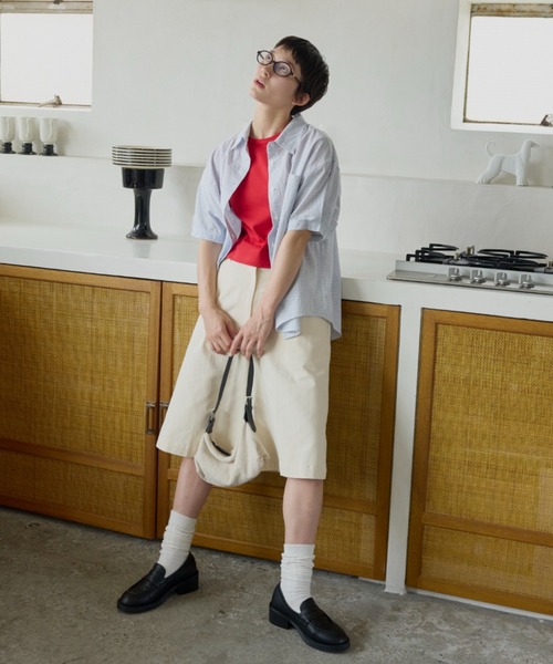 GIUNON ブラウス シャツ puff sleeve check shirt / パフスリーブ