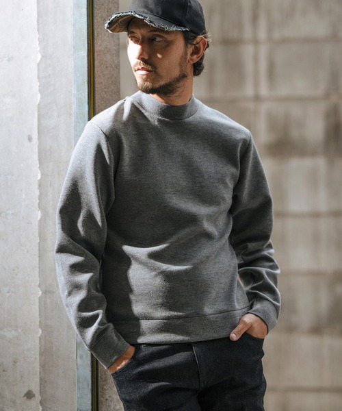 wjk reluxe tシャツ mlt4792-high gauge double knit mock neck cut