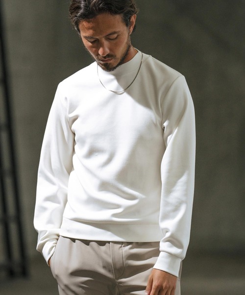 wjk reluxe tシャツ mlt4792-high gauge double knit mock neck cut