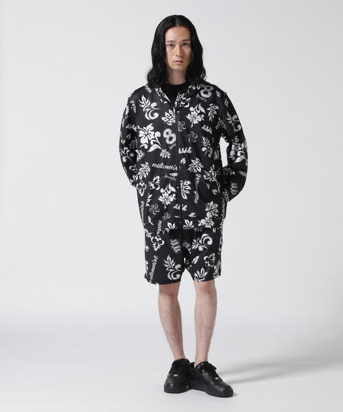 coco 未使用品 ムータマリン muta MARINE メンズ パーカー 7(XL) ブラック 黒 ダブルジップ 裏起毛 muta MARINE パーカー MARINE/ムータ マリン/総柄ラッシュ