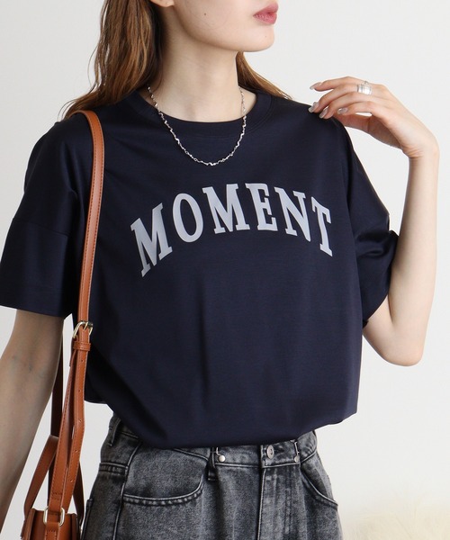 tシャツ BRODIAEA MOMENTプリント　スムースTシャツ レディース tシャツ BRODIAEA MOMENTプリント スムースTシャツ レディース