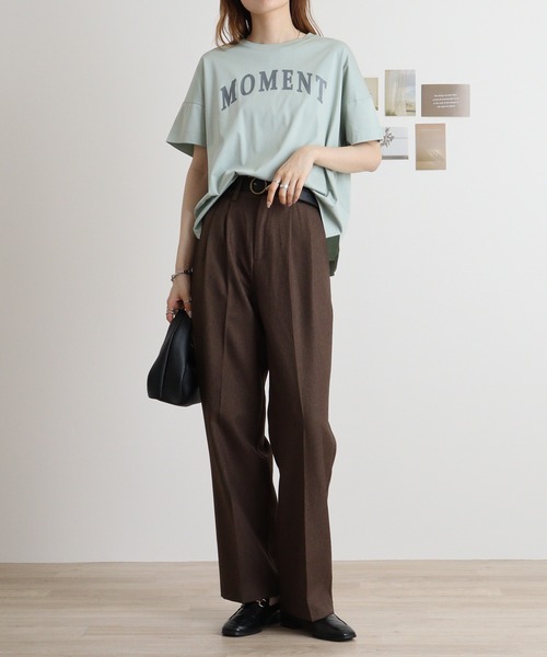 tシャツ BRODIAEA MOMENTプリント　スムースTシャツ レディース tシャツ BRODIAEA MOMENTプリント スムースTシャツ レディース