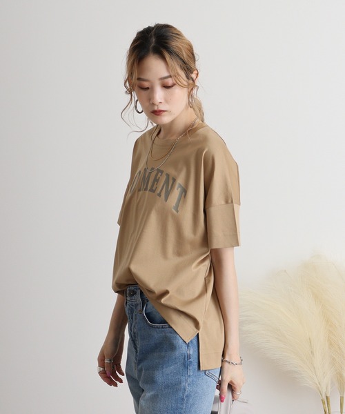 tシャツ BRODIAEA MOMENTプリント　スムースTシャツ レディース tシャツ BRODIAEA MOMENTプリント スムースTシャツ レディース