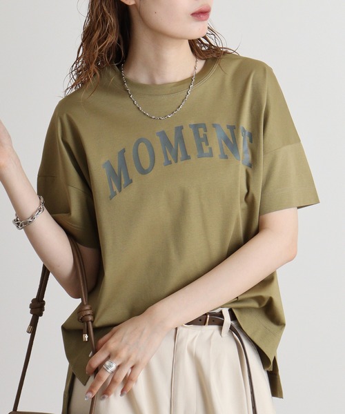 tシャツ BRODIAEA MOMENTプリント　スムースTシャツ レディース tシャツ BRODIAEA MOMENTプリント スムースTシャツ レディース