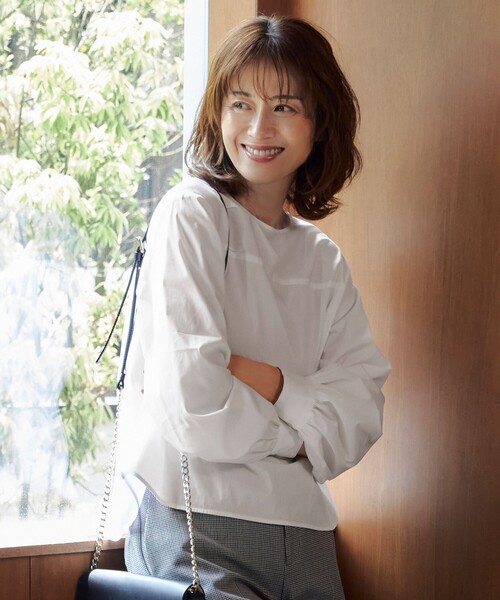 ブラウス シャツ SOMELOSクロップド丈 ブラウス レディース SHIHOさん着用・洗える】SOMELOSクロップド丈 ブラウス / 自由区