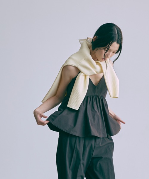 EN NEUME ブラウス シャツ Gathered Layered Camisole / ギャザー 