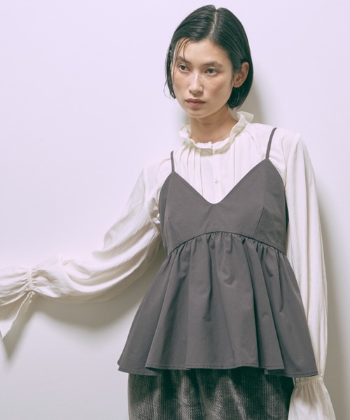 EN NEUME ブラウス シャツ Gathered Layered Camisole / ギャザー 