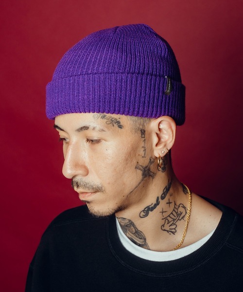ニットキャップ ニット帽 ニット帽 ニットキャップ 「HIKA」カギ編みサイドストラップニットCAP