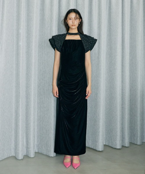 【ANDRESD】drape velour dress[ドレープベロアドレス] ANDRESD ドレス drape velour dress / ドレープベロアドレス