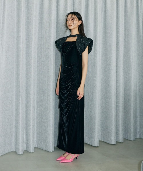 スーツ・フォーマル・ドレス ANDRESD drape dress BLACK drape dress / ドレープドレス（ドレス）｜ANDRESD